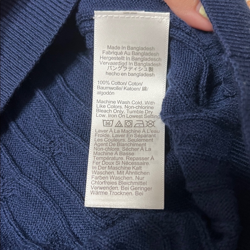 NWT J Crew Navy Cable Knit Sleeveless Lightweight Top Size Large - Picture 3 of 4